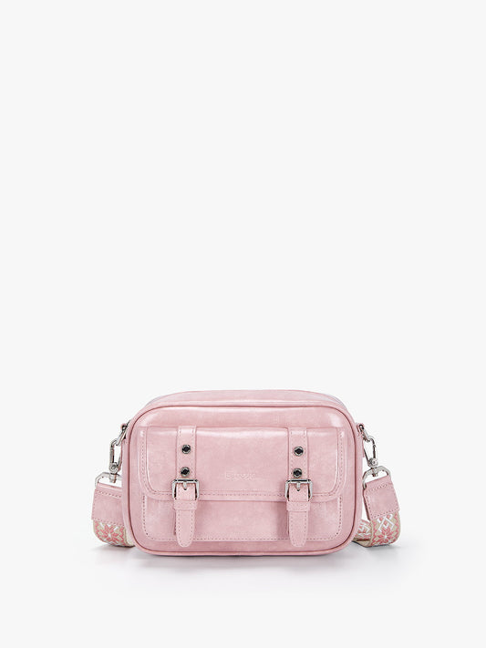 Wide Strap Vegan Leather Crossbody Bag
